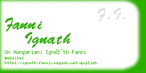 fanni ignath business card